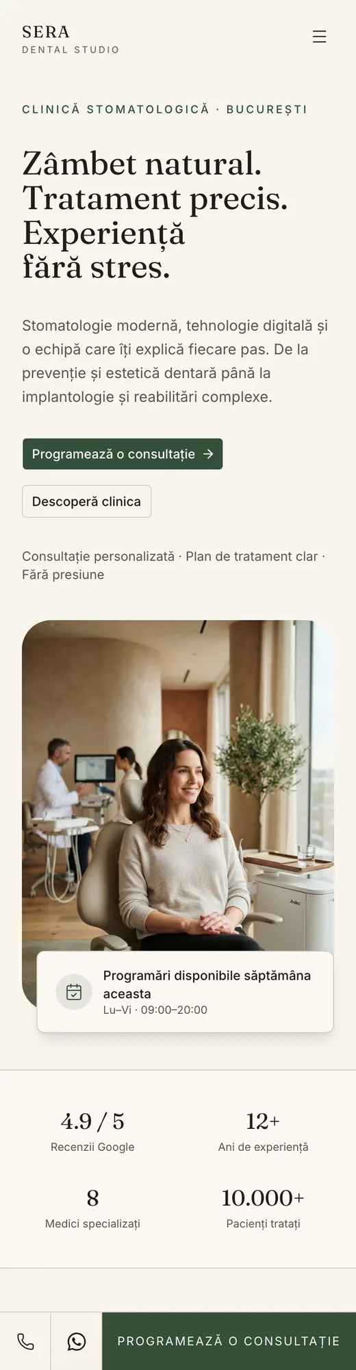 Aceeași pagină pe telefon.