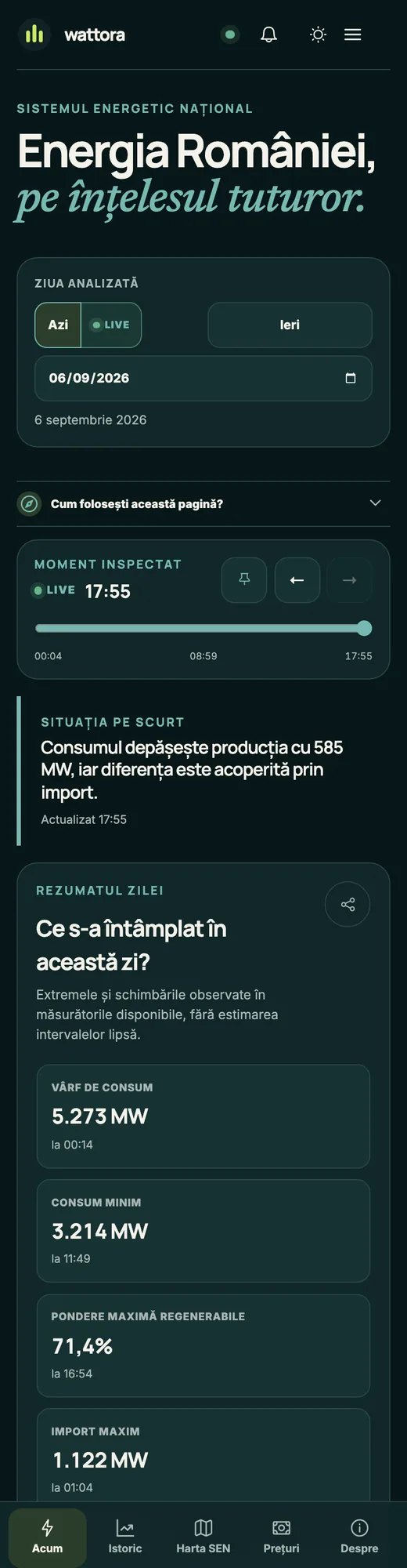 Aceeași pagină pe telefon.